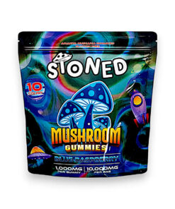 buy Stoned Mushroom Gummies Blue Raspberry