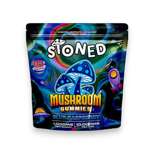 buy Stoned Mushroom Gummies Blue Raspberry